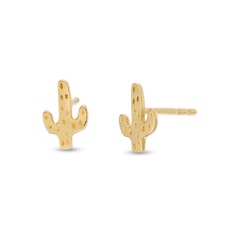 Main Image 1 of Cactus Stud Earrings in 10K Gold