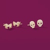 Thumbnail Image 1 of Cubic Zirconia Skull Stud Earrings in 10K Gold