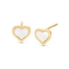 Thumbnail Image 1 of Heart-Shaped Mother-of-Pearl Stud Earrings in 10K Gold