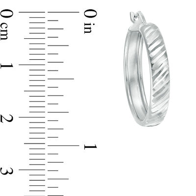 20mm Diamond-Cut Hoop Earrings in Sterling Silver