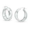 25mm Dome Huggie Hoop Earrings in Sterling Silver