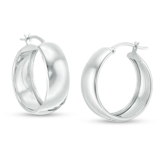 25mm Dome Huggie Hoop Earrings in Sterling Silver