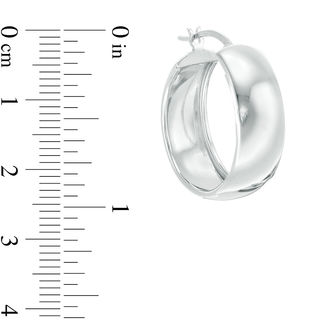 25mm Dome Huggie Hoop Earrings in Sterling Silver