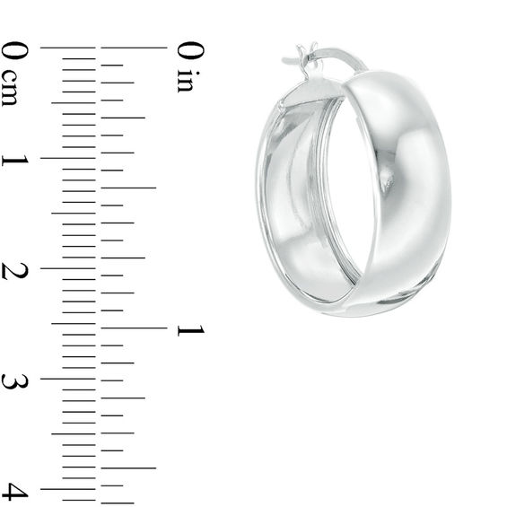 25mm Dome Huggie Hoop Earrings in Sterling Silver