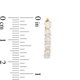 Cubic Zirconia Hoop Earrings in 10K Gold
