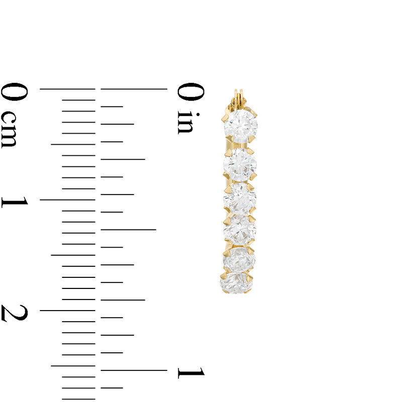 Main Image 2 of Cubic Zirconia Hoop Earrings in 10K Gold