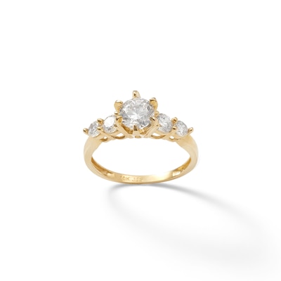 6mm Cubic Zirconia Engagement Ring in 10K Gold