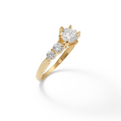 6mm Cubic Zirconia Engagement Ring in 10K Gold