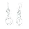 Layered Circles Dangle Drop Earrings in Sterling Silver