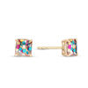 Thumbnail Image 1 of Multi-Color Glitter Square Stud Earrings in 10K Gold