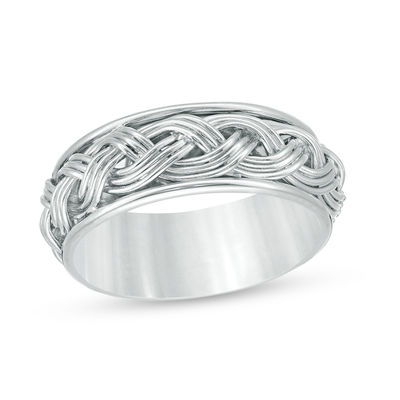 9.0mm Layered Braid Band in Sterling Silver - Size 10