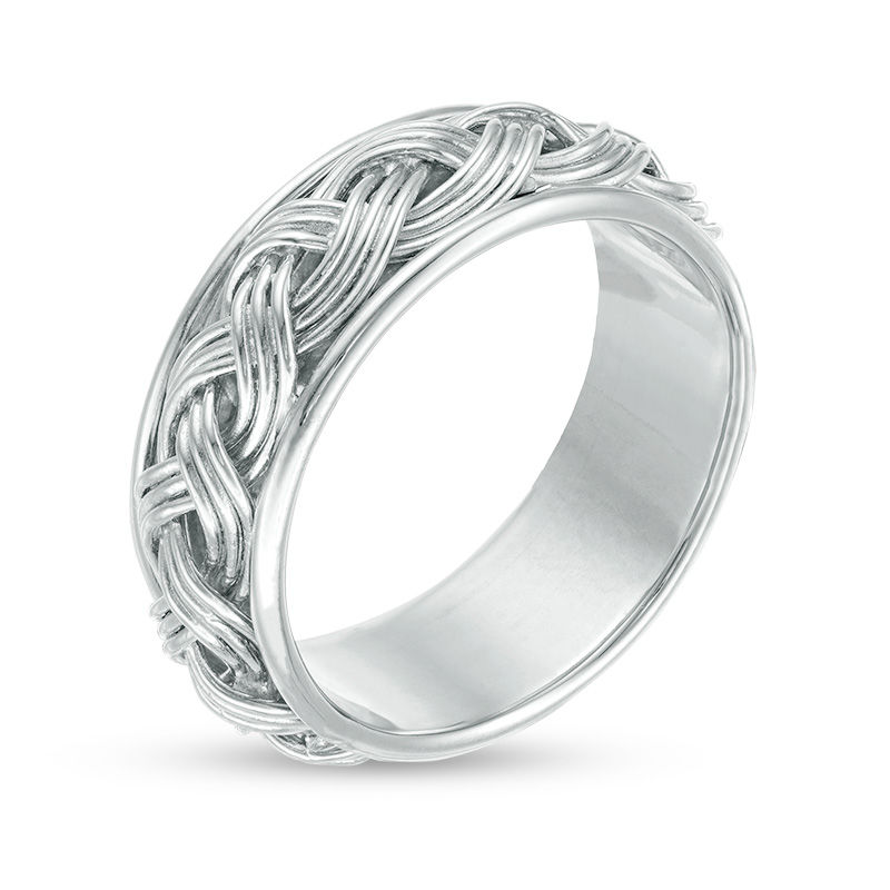 9.0mm Layered Braid Band in Sterling Silver - Size 10