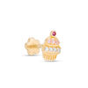 Thumbnail Image 1 of 019 Gauge Red, Pink and Light Purple Cubic Zirconia Cupcake Cartilage Barbell in 14K Gold