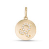 Thumbnail Image 1 of Cubic Zirconia Leo Zodiac Sign Disc Necklace Charm in 10K Gold