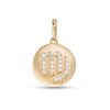 Thumbnail Image 1 of Cubic Zirconia Virgo Zodiac Sign Disc Necklace Charm in 10K Gold