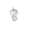 Thumbnail Image 1 of Sterling Silver Solid CZ Twisted Double Heart Necklace Charm