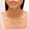 Thumbnail Image 2 of Sterling Silver Solid CZ Twisted Double Heart Necklace Charm