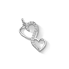 Thumbnail Image 3 of Sterling Silver Solid CZ Twisted Double Heart Necklace Charm