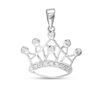 Thumbnail Image 0 of Cubic Zirconia Open Tiara Necklace Charm in Sterling Silver