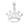 Thumbnail Image 1 of Cubic Zirconia Open Tiara Necklace Charm in Sterling Silver