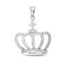Thumbnail Image 0 of Cubic Zirconia Open Crown Necklace Charm in Solid Sterling Silver