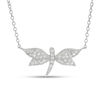 Thumbnail Image 0 of Cubic Zirconia Vintage-Style Dragonfly Necklace in Sterling Silver - 16"
