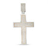Thumbnail Image 0 of Cubic Zirconia Pavé Composite Cross Necklace Charm in Sterling Silver