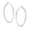 Thumbnail Image 0 of 50mm Diamond-Cut Inside-Out Hoop Earrings in Hollow Sterling Silver