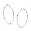 Thumbnail Image 0 of 50mm Twisted Tube Hoop Earrings in Sterling Silver