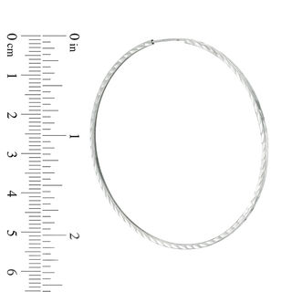 60mm Diamond-Cut Endless Tube Hoop Earrings in Sterling Silver