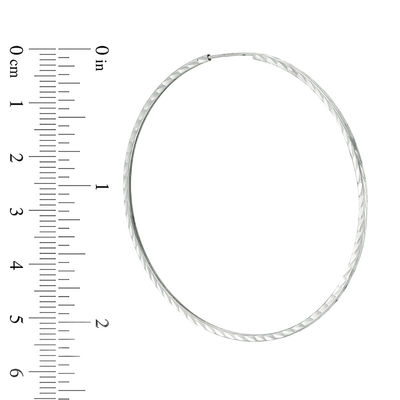 60mm Diamond-Cut Endless Tube Hoop Earrings in Sterling Silver