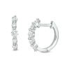 Thumbnail Image 1 of Cubic Zirconia Five Stone Huggie Hoop Earrings in Sterling Silver
