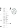 Oval Cubic Zirconia Frame Stud Earrings in Sterling Silver