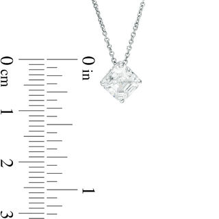 Fancy Square Cubic Zirconia Solitaire Pendant and Stud Earrings Set in Sterling Silver
