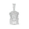 Thumbnail Image 0 of Cubic Zirconia Jesus Head Necklace Charm in Solid Sterling Silver