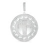 Thumbnail Image 1 of Cubic Zirconia Cross and Greek Key Border Necklace Charm in Sterling Silver