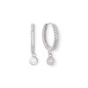 Thumbnail Image 1 of Bezel-Set Cubic Zirconia Dangle Huggie Hoop Earrings in Sterling Silver