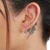 Thumbnail Image 3 of Bezel-Set Cubic Zirconia Dangle Huggie Hoop Earrings in Sterling Silver