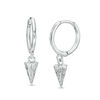 Thumbnail Image 1 of Diamond-Cut Arrowhead Dangle Huggie Hoop Earrings in Solid Sterling Silver