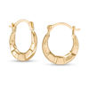 Thumbnail Image 1 of Cubic Zirconia Loop Cross Stud Earrings in Sterling Silver
