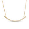 Thumbnail Image 1 of Cubic Zirconia Curved Bar Necklace in 10K Gold