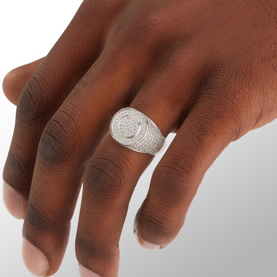 Sterling Silver CZ Composite Frame Dome Ring