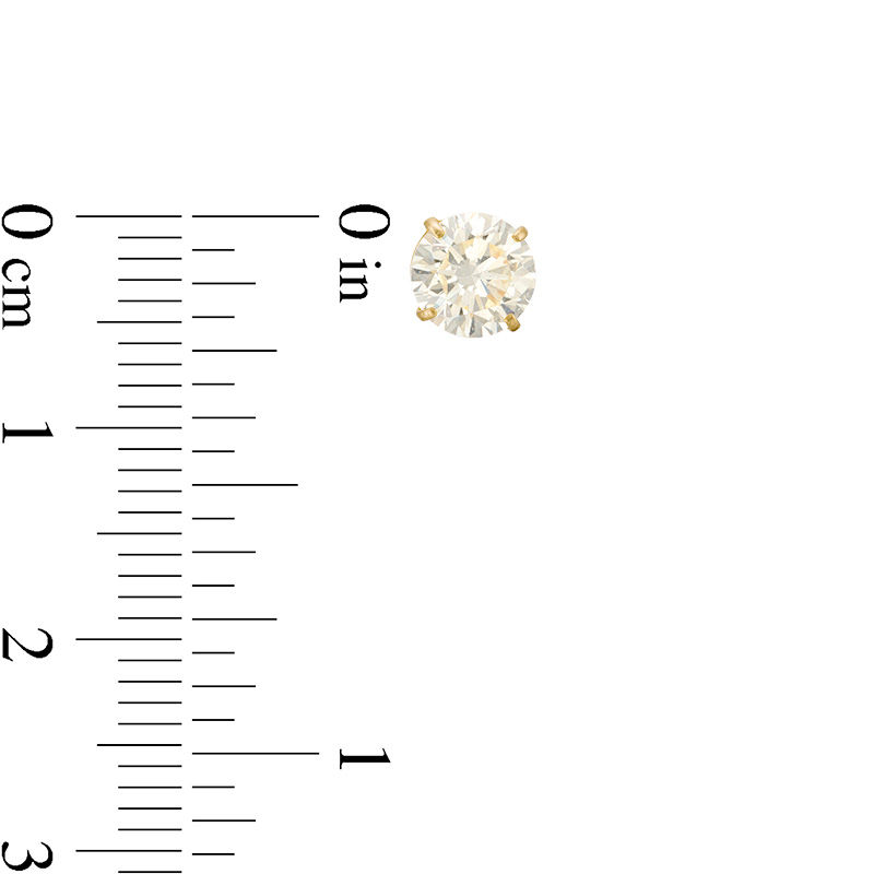 Multi-Shape Cubic Zirconia Stud Earrings Set in 10K Gold