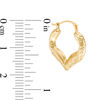 Diamond-Cut Heart Hoop Earrings in 10K Gold