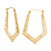 Thumbnail Image 1 of Diamond-Cut Pentagonal Hoop Earrings in 10K Gold