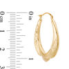 Thumbnail Image 2 of Multi-Finish Swirl Oval Hoop Earrings in 10K Gold