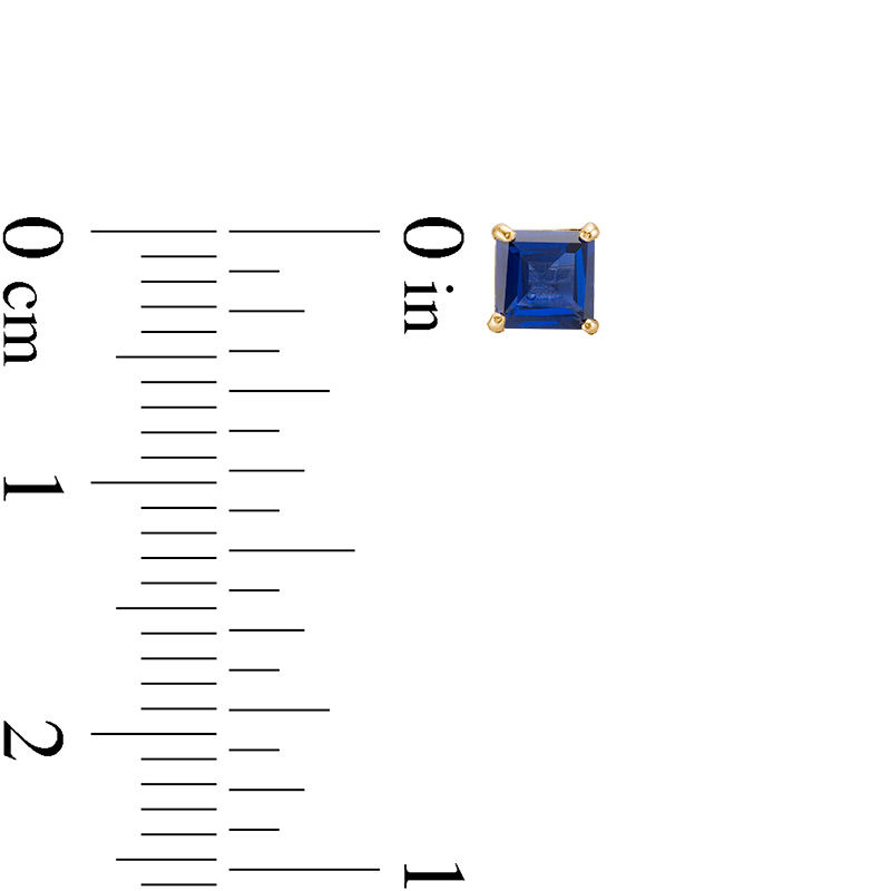 Main Image 2 of 4mm Multi-Shape Simulated Blue Sapphire Stud Earrings Set in 10K Gold