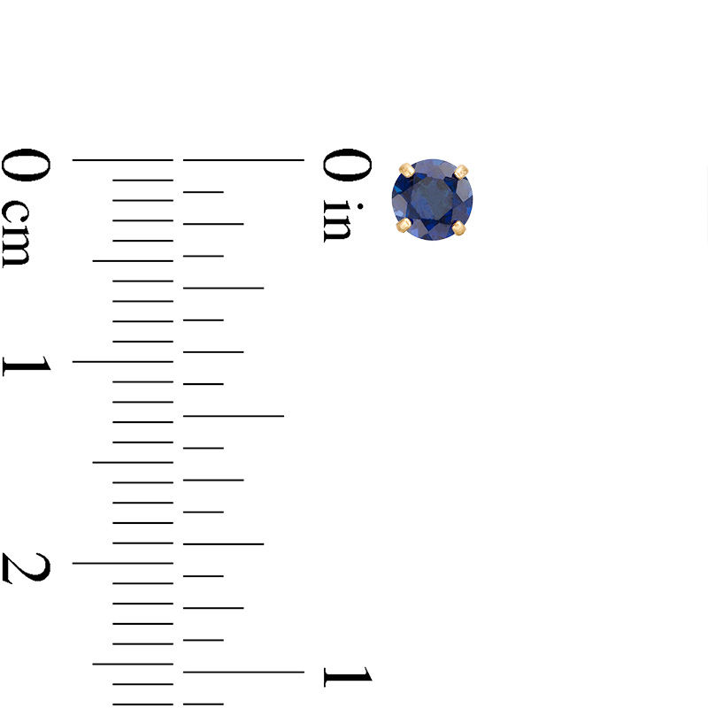 Main Image 3 of 4mm Multi-Shape Simulated Blue Sapphire Stud Earrings Set in 10K Gold