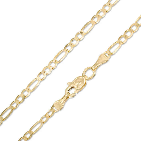 060 Gauge Diamond-Cut Figaro Chain Necklace in 14K Gold - 18"