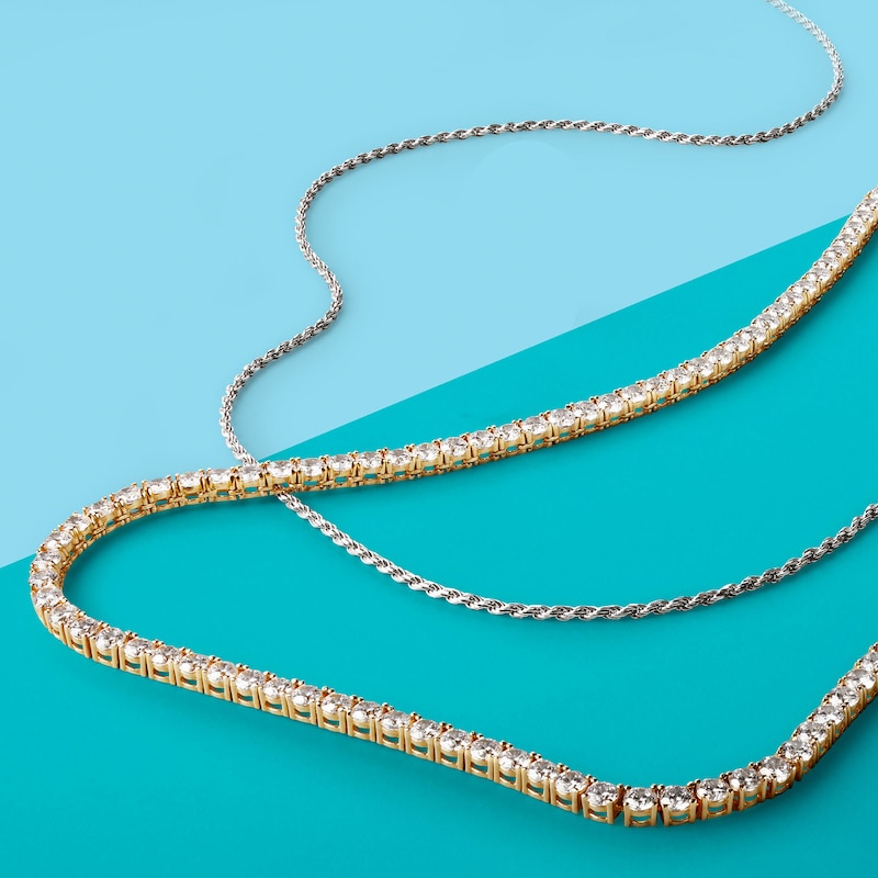 Main Image 2 of 4mm Cubic Zirconia Tennis Necklace in 10K Gold - 22"